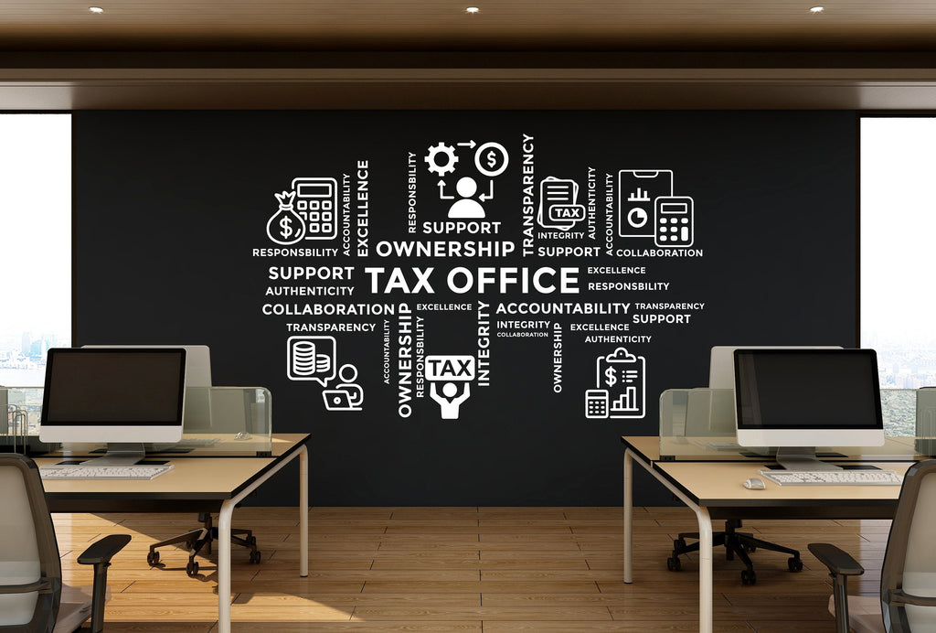 Tax Wall Decor Office Wall Decal Idea Teamwork Business Worker Inspire Office Decoration Motivation Stickers Mural Unique Gift 107RS