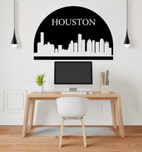 Load image into Gallery viewer, Houston City Skyline Arch Wall Decal Sticker City Houston Texas Wall Decal Vinyl Sticker Home Decor Headboard Decal Living Room Office 173LU