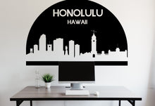 Load image into Gallery viewer, Honolulu City Skyline Arch Wall Decal Sticker City Honolulu Hawaii Decal Vinyl Sticker Home Decor Headboard Decal Living Room Office 174LU