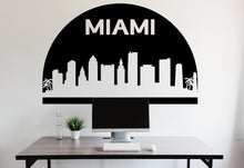 Load image into Gallery viewer, Miami City Skyline Arch Wall Decal Vinyl Sticker City Miami Florida Decal Vinyl Sticker Home Decor Headboard Decal Living Room Office 175LU