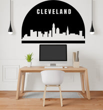 Load image into Gallery viewer, Cleveland City Skyline Arch Wall Decal Sticker City Cleveland Ohio Decal Vinyl Sticker Home Decor Headboard Decal Living Room Office 176LU