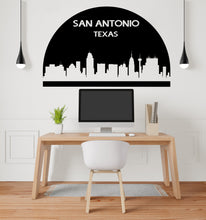 Load image into Gallery viewer, San Antonio City Skyline Arch Wall Decal Sticker San Antonio Texas Decal Vinyl Sticker Home Decor Headboard Decal Living Room Office 177LU
