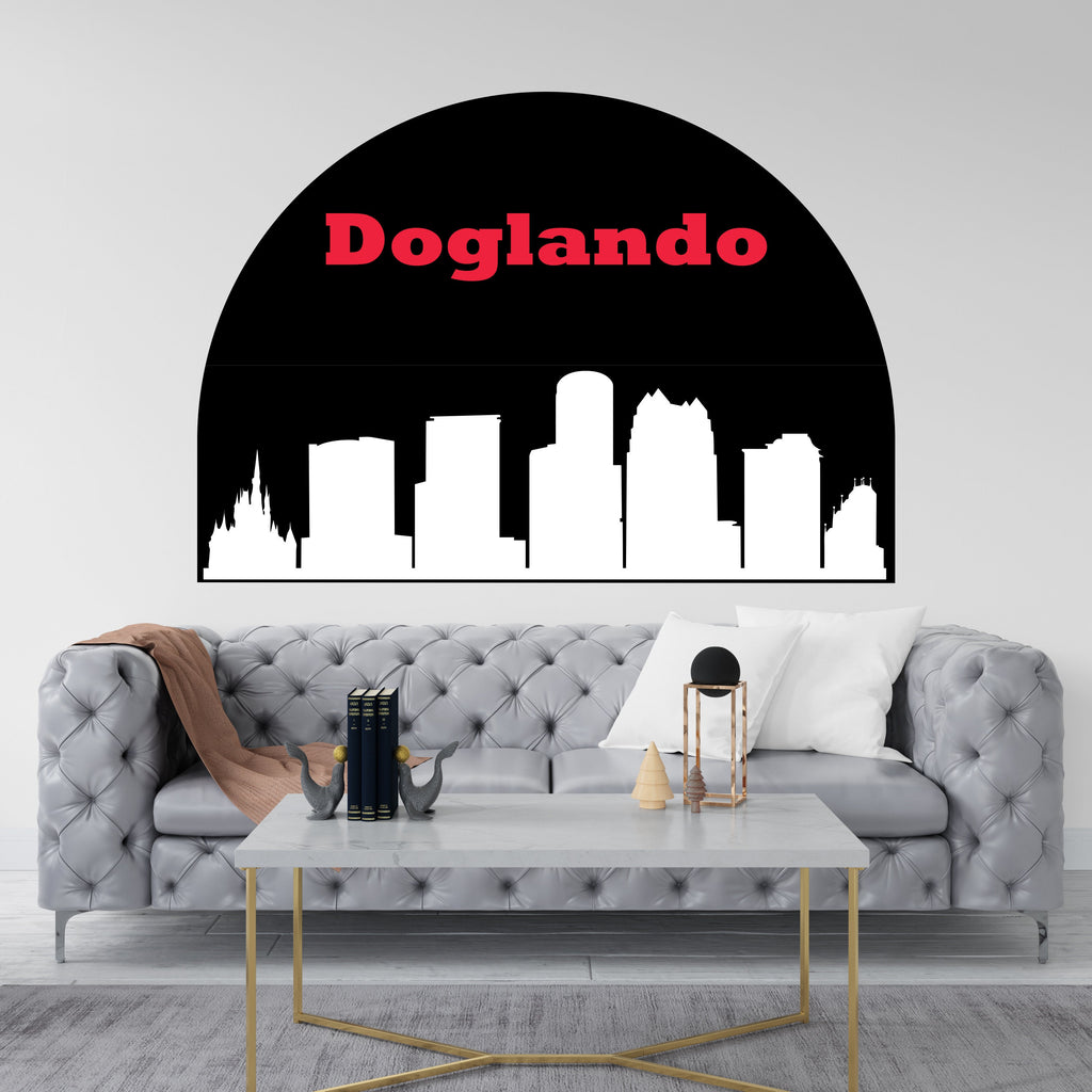 Doglando City Skyline Arch Wall Decal Sticker City Doglando Wall Decal Vinyl Sticker Home Decor Headboard Decal Living Room Office 111RS