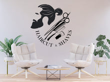 Load image into Gallery viewer, Barber Wall Decal, Barber Wall Decal, Barbershop Wall Decor, Custom Decals Razor Wall Art, Hair Salon Haircut Shaves Mens decor 180LU