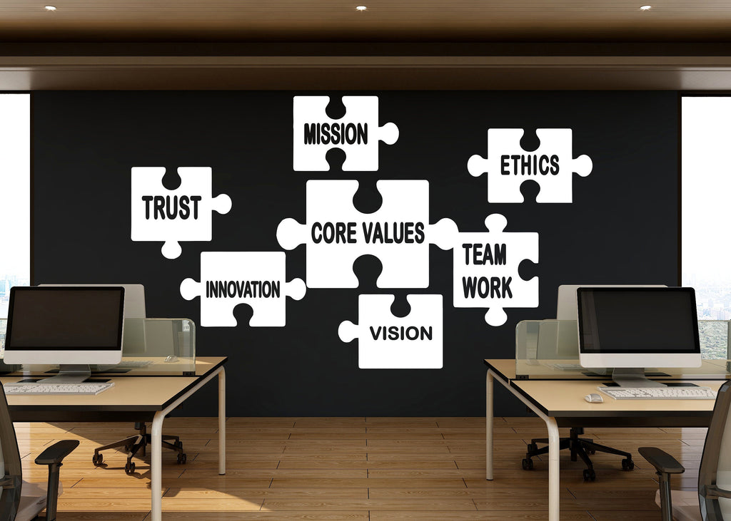 Core Value Wall Decor Customers Wall Decal Trust Teamwork Innovation MissionOffice Exellence Teamwork Stickers Custom office Gift 181LU