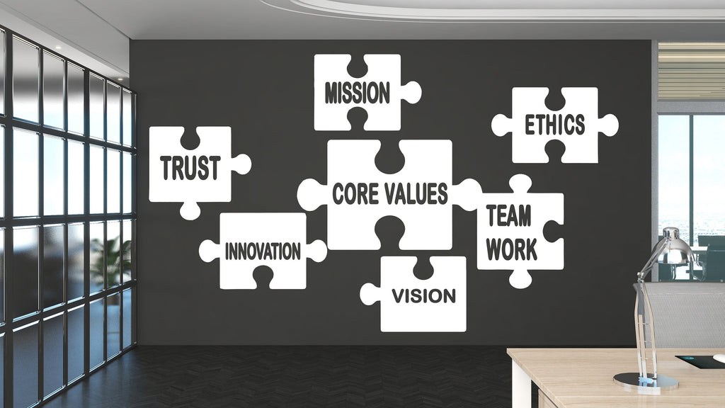 Core Value Wall Decor Customers Wall Decal Trust Teamwork Innovation MissionOffice Exellence Teamwork Stickers Custom office Gift 181LU