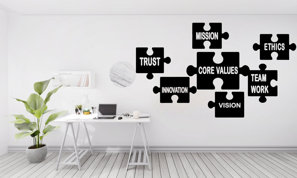 Core Value Wall Decor Customers Wall Decal Trust Teamwork Innovation MissionOffice Exellence Teamwork Stickers Custom office Gift 181LU