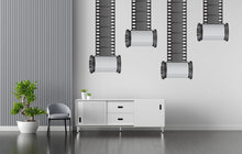 Load image into Gallery viewer, Film Strip Wall Art Tv Home Cinema Wall Decal, Family Room Vinyl Sticker Mural Gift Movie Film Sign Theater Room Decor, Playroom Decor 203LU
