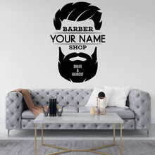 Load image into Gallery viewer, Barber Wall Decal, Barber Wall Decal, Barbershop Wall Decor, Custom Decals Razor Wall Art, Hair Salon Haircut Shaves Mens decor 184LU