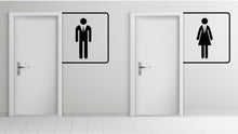 Load image into Gallery viewer, Bathroom Sign Decal, Office Bathroom Door Decal, Bathroom Door Sign, Man Woman Signs Vinyl Bathroom Door Stickers, Bathroom Signs WC 185LU