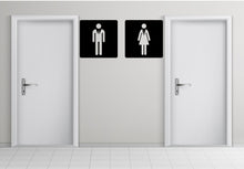 Load image into Gallery viewer, Bathroom Sign Decal, Office Bathroom Door Decal, Bathroom Door Sign, Man Woman Signs Vinyl Bathroom Door Stickers, Bathroom Signs WC 186LU