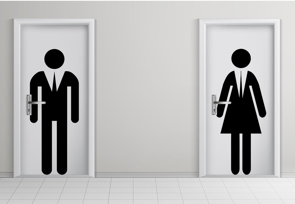 Bathroom Sign Decal, Office Bathroom Door Decal, Bathroom Door Sign, Man Woman Signs Vinyl Bathroom Door Stickers, Bathroom Signs WC 187LU