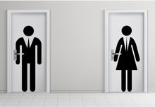 Load image into Gallery viewer, Bathroom Sign Decal, Office Bathroom Door Decal, Bathroom Door Sign, Man Woman Signs Vinyl Bathroom Door Stickers, Bathroom Signs WC 187LU