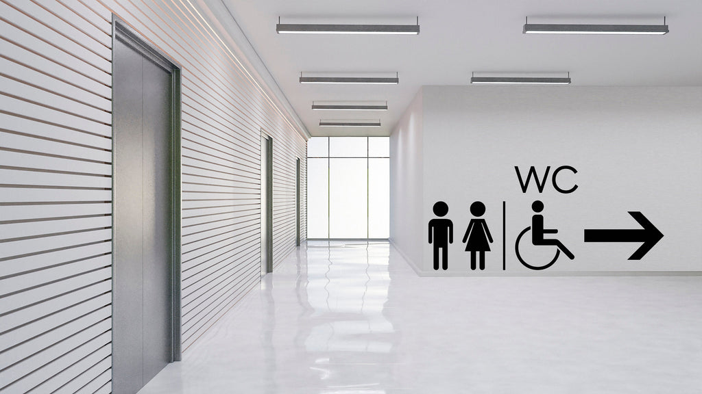 Bathroom Sign Decal, Business Bathroom Door Decal, Toilett Restroom Sign, Man Woman Signs Vinyl Bathroom Stickers, Bathroom Signs WC 188LU
