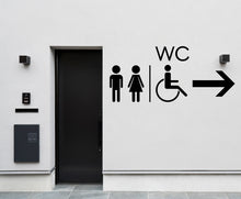 Load image into Gallery viewer, Bathroom Sign Decal, Business Bathroom Door Decal, Toilett Restroom Sign, Man Woman Signs Vinyl Bathroom Stickers, Bathroom Signs WC 188LU