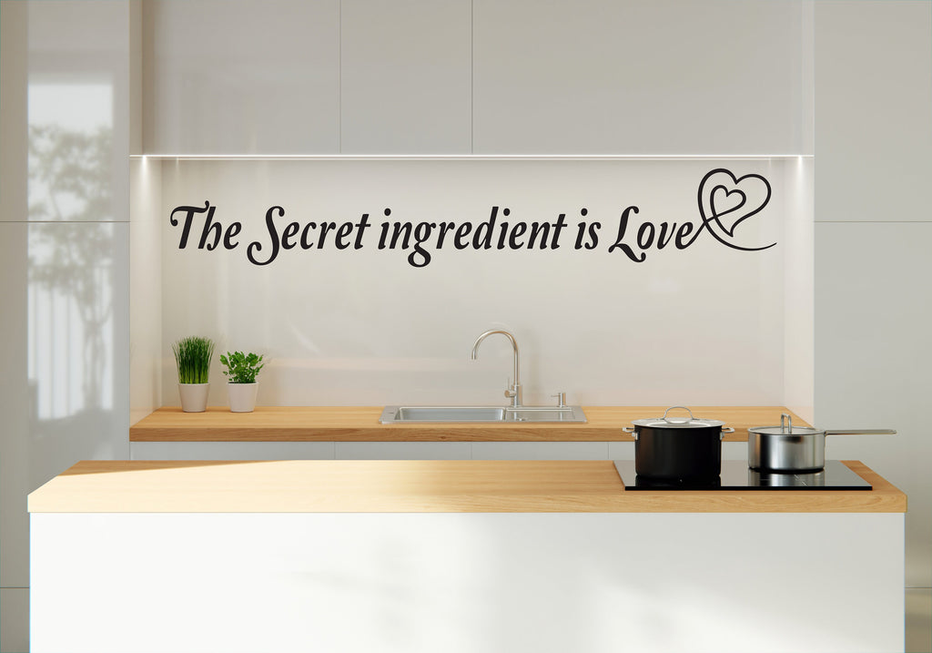 The secret ingredient is love Kitchen wall Art Decor Kitchen Decoration Vinyl Wall Lettering Wall Decal Dining Wall Decor 208LU