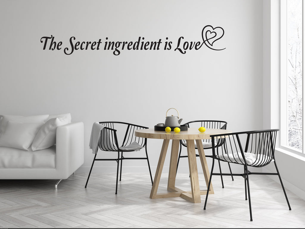 The secret ingredient is love Kitchen wall Art Decor Kitchen Decoration Vinyl Wall Lettering Wall Decal Dining Wall Decor 208LU