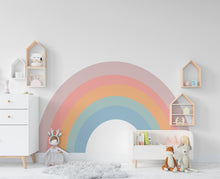 Load image into Gallery viewer, Rainbow Pastel Wall Decal, Nursery Wall Decal, Kids Room Wall Decals, Baby Shower Decorations, Baby Boy Gift, Rainbow Decal for Kids 209LU