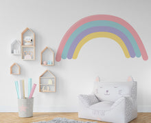 Load image into Gallery viewer, Rainbow Pastel Wall Decal, Nursery Wall Decal, Kids Room Wall Decals, Baby Shower Decorations, Baby Boy Gift, Rainbow Decal for Kids 210LU