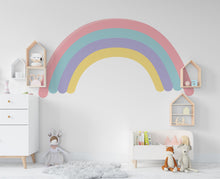 Load image into Gallery viewer, Rainbow Pastel Wall Decal, Nursery Wall Decal, Kids Room Wall Decals, Baby Shower Decorations, Baby Boy Gift, Rainbow Decal for Kids 210LU