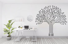 Load image into Gallery viewer, Circuit Board Tree Wall Decal, Technology Vinyl Wall Art Decals, Company Name Decal, Office Decor, Business Wall Decal Wall Art Office 214LU