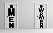 Load image into Gallery viewer, Bathroom Sign Decal, Bar Restaurant Toilett Door Decal, Bathroom Door Sign, Man Woman Modern Signs Vinyl Bathroom Door Stickers, WC 194LU