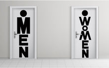 Load image into Gallery viewer, Bathroom Sign Decal, Bar Restaurant Toilett Door Decal, Bathroom Door Sign, Man Woman Modern Signs Vinyl Bathroom Door Stickers, WC 194LU