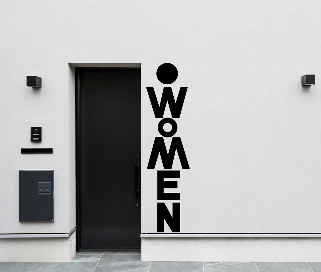 Bathroom Sign Decal, Bar Restaurant Toilett Door Decal, Bathroom Door Sign, Man Woman Modern Signs Vinyl Bathroom Door Stickers, WC 194LU