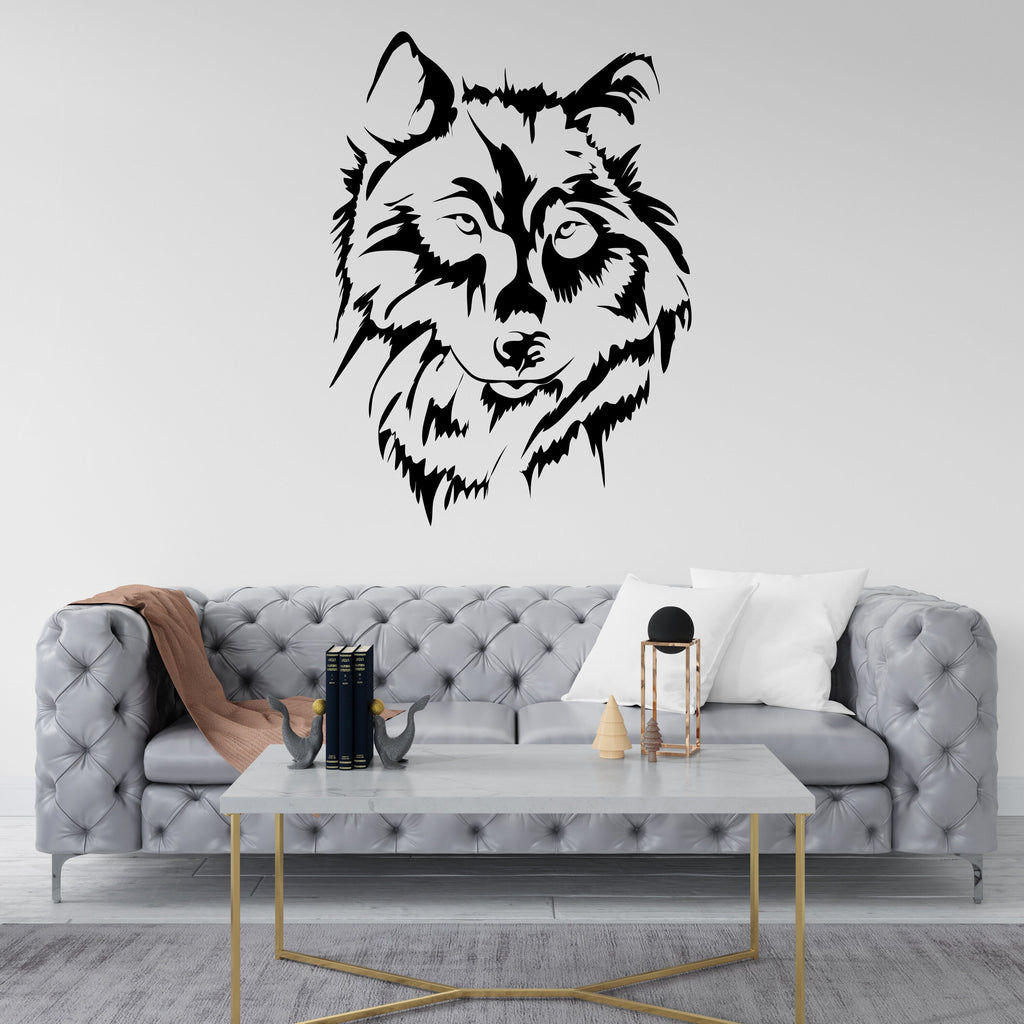 Wolf Wall Decal, Wolf Wall Art, Wolf Living Room Wall Decor Wolf Wall Sticker Wolf Wall Decor Animals Stickers, Wildlife Decals 219LU
