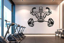 Load image into Gallery viewer, Gym Fitness Workout Skull Vinyl Wall Decal, Gym Decal, Fitness Skull Decor, Gym Wall Art Gym Decor Gym Wall Decor Motivational Art 199LU