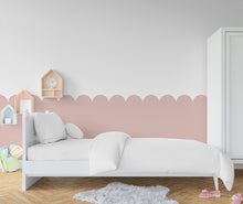 Load image into Gallery viewer, Scalloped Wall Decal, Scallop Decals, Boho Wall Decor Decal, Boho Nursery, Scalloped Half Wall, Arch Wall Decal, Border Wall Decal 221LU