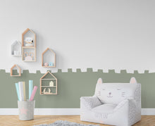 Load image into Gallery viewer, Scalloped Wall Decal, Scallop Decals, Boho Wall Decor Decal, Boho Nursery, Scalloped Castle Half Wall Decor, Border Wall Decal 222LU