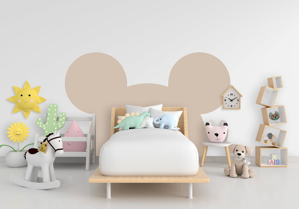 Large Mouse Ears Decal Headboard Color Block, Boho Wall Decal, Bed Headboard Sticker, Headboard Wall Decal, Nursery Kids Wall Decor 224LU