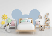 Load image into Gallery viewer, Large Mouse Ears Decal Headboard Color Block, Boho Wall Decal, Bed Headboard Sticker, Headboard Wall Decal, Nursery Kids Wall Decor 224LU