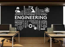 Load image into Gallery viewer, Engineering Wall Decor, Engineering Wall Decal, Engineering Wall Art, Engineering Wall Vinyl, Office Decoration, Engineering Stickers 125RS