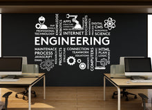 Load image into Gallery viewer, Engineering Wall Decor, Engineering Wall Decal, Engineering Wall Art, Engineering Wall Vinyl, Office Decoration, Engineering Stickers 125RS