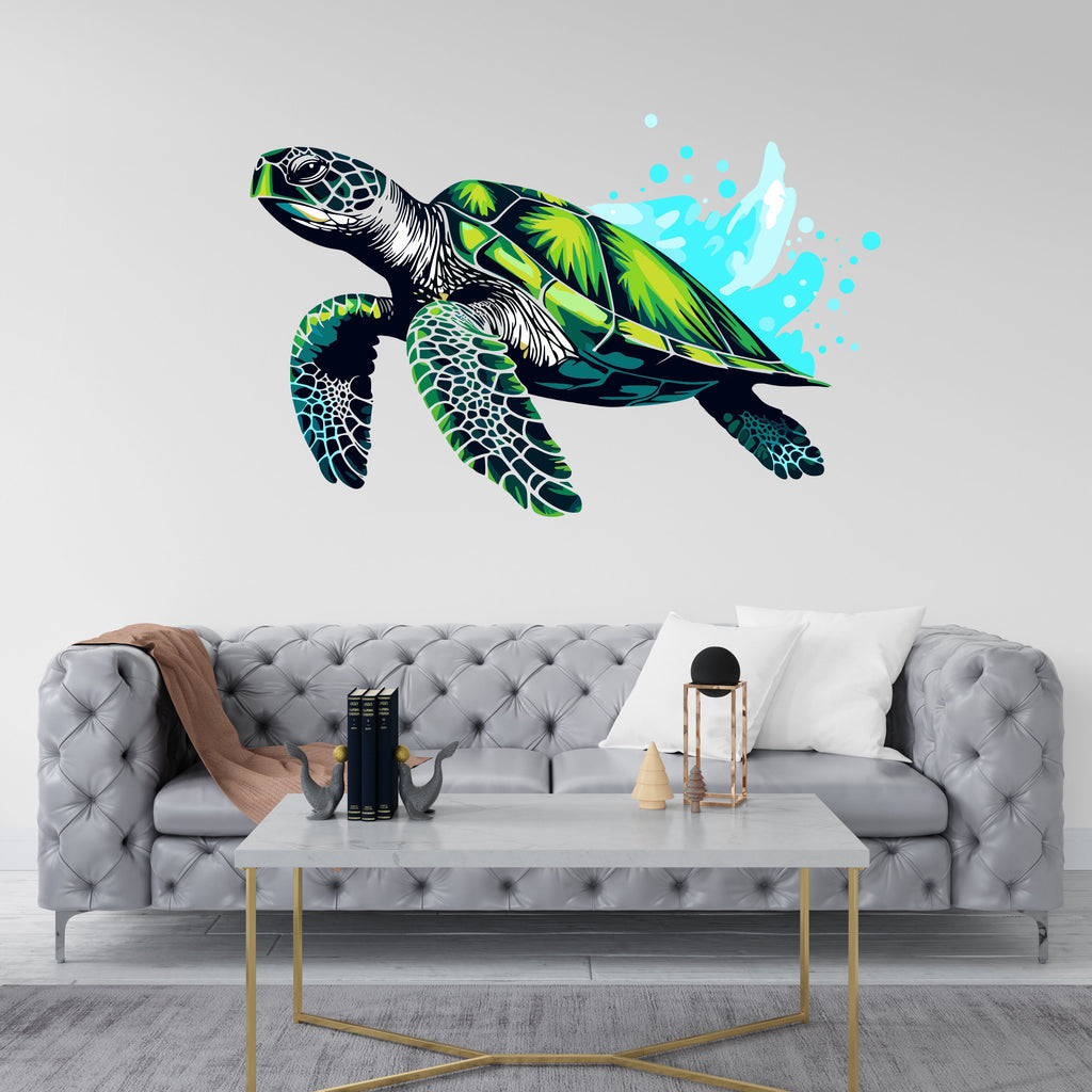 Sea Turtle Wall Decal Turtle Wall Sticker Turtle Art Turtle Wall Vinyl Wall Decal Turtle Room Gifts Vinyl Wall Art Stickers 128RS