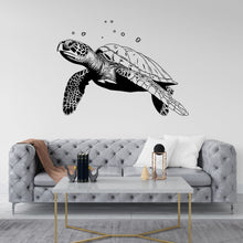 Load image into Gallery viewer, Sea Turtle Wall Decal Turtle Wall Sticker Turtle Art Turtle Wall Vinyl Wall Decal Turtle Room Gifts Vinyl Wall Art Stickers 129RS