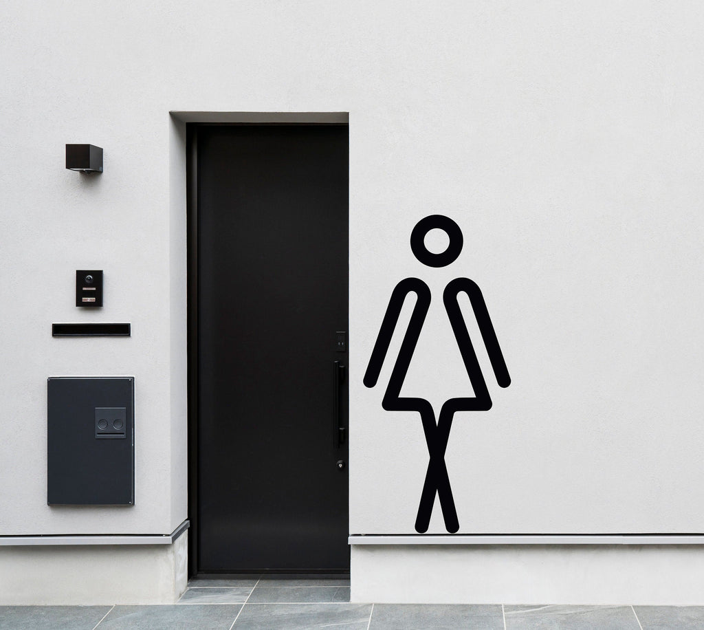 Bathroom Sign Decal, Bar Restaurant Toilett Door Decal, Bathroom Door Sign, Man Woman Signs Vinyl Bathroom Door Stickers, Signs WC 201LU