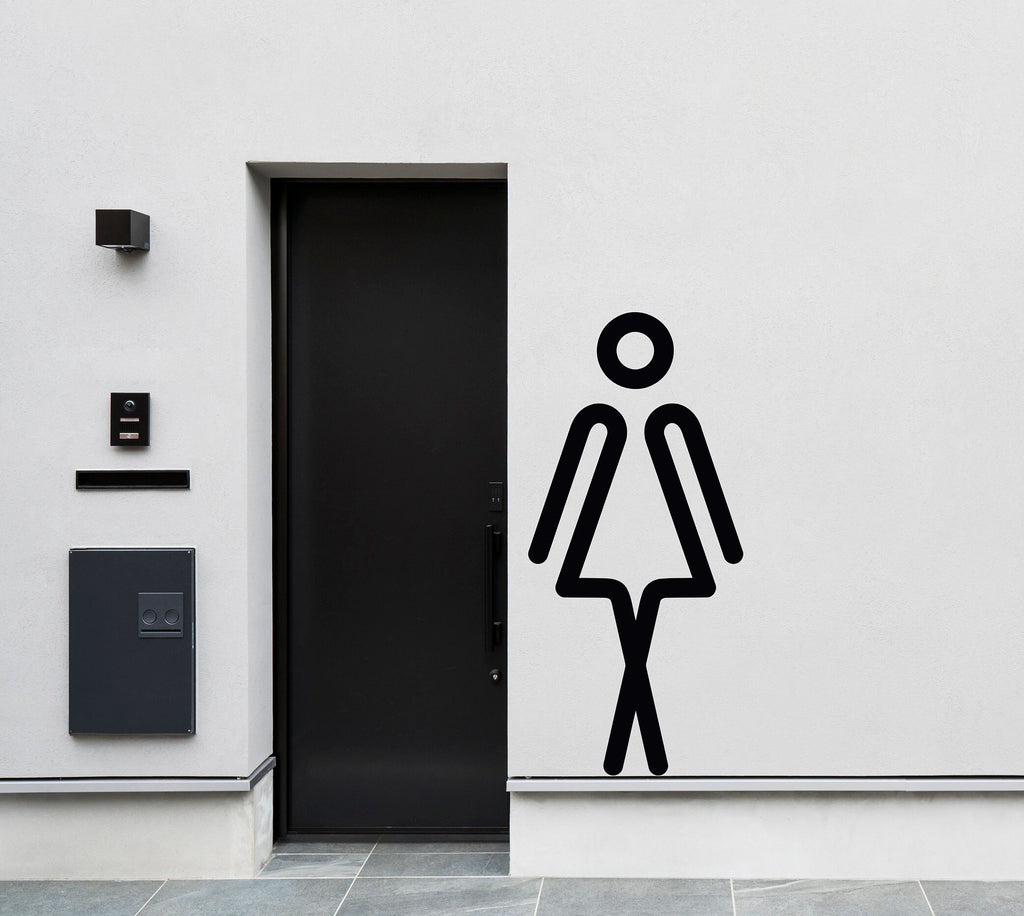 Bathroom Sign Decal, Bar Restaurant Toilett Door Decal, Bathroom Door Sign, Man Woman Signs Vinyl Bathroom Door Stickers, Signs WC 201LU