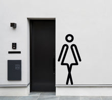 Load image into Gallery viewer, Bathroom Sign Decal, Bar Restaurant Toilett Door Decal, Bathroom Door Sign, Man Woman Signs Vinyl Bathroom Door Stickers, Signs WC 201LU