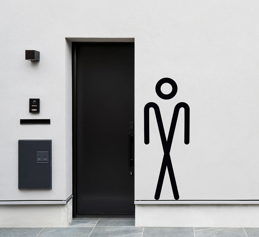 Bathroom Sign Decal, Bar Restaurant Toilett Door Decal, Bathroom Door Sign, Man Woman Signs Vinyl Bathroom Door Stickers, Signs WC 201LU