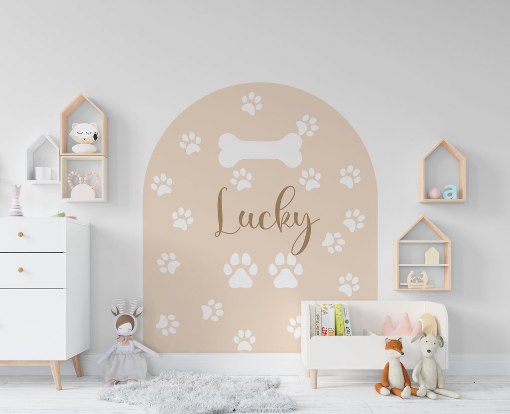 Dog Name Arch Wall Decal, Boho Wall Decal, Arch Wall Sticker, Hedboard Wall Decal, Arch Wall Decal, Arch Wall Decal, Dogs Wall Decal 147RS