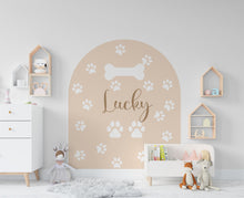 Load image into Gallery viewer, Dog Name Arch Wall Decal, Boho Wall Decal, Arch Wall Sticker, Hedboard Wall Decal, Arch Wall Decal, Arch Wall Decal, Dogs Wall Decal 147RS