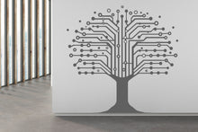 Load image into Gallery viewer, Circuit Tree Wall Decal, Technology Vinyl Wall Art Decals, Company Name Decal, Office Decor, Business Wall Decal, Wall Art Office 149RS