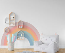 Load image into Gallery viewer, Rainbow Pastel Wall Decal, Nursery Wall Decal, Kids Room Wall Decals, Baby Shower Decorations, Baby Boy Gift, Rainbow Decal for Kids 209LU