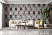 Load image into Gallery viewer, Boston Terrier dog wallpaper Dog Peel and stick Pet Lover Living Room Decor Wall Bathroom Decal Doggie Puppy Mural 132RS