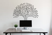 Load image into Gallery viewer, Circuit Board Tree Wall Decal, Technology Vinyl Wall Art Decals, Company Name Decal, Office Decor, Business Wall Decal Wall Art Office 214LU