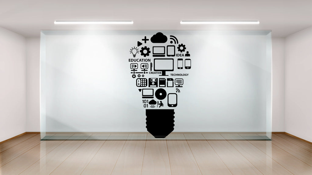 Technology Vinyl Wall Art Decal, Circuit Board Wall Decal, Office Wall Decor, Business Software Wall Sticker, Computer It Decor Office 154RS
