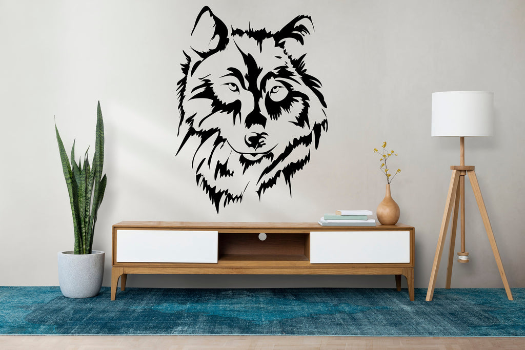 Wolf Wall Decal, Wolf Wall Art, Wolf Living Room Wall Decor Wolf Wall Sticker Wolf Wall Decor Animals Stickers, Wildlife Decals 219LU